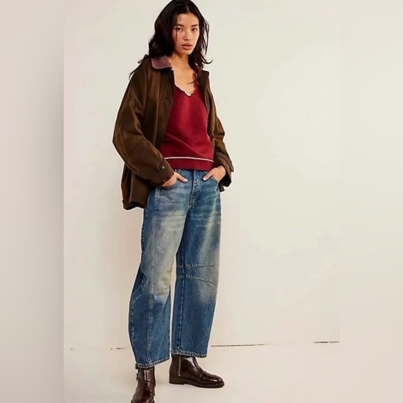 NWT Free People We the Free Midnight Pullover M Red Valentine Combo Sweater - Picture 3 of 9